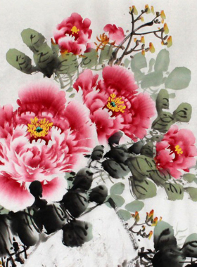 朵莲精舍客厅牡丹挂画纯手绘国画
