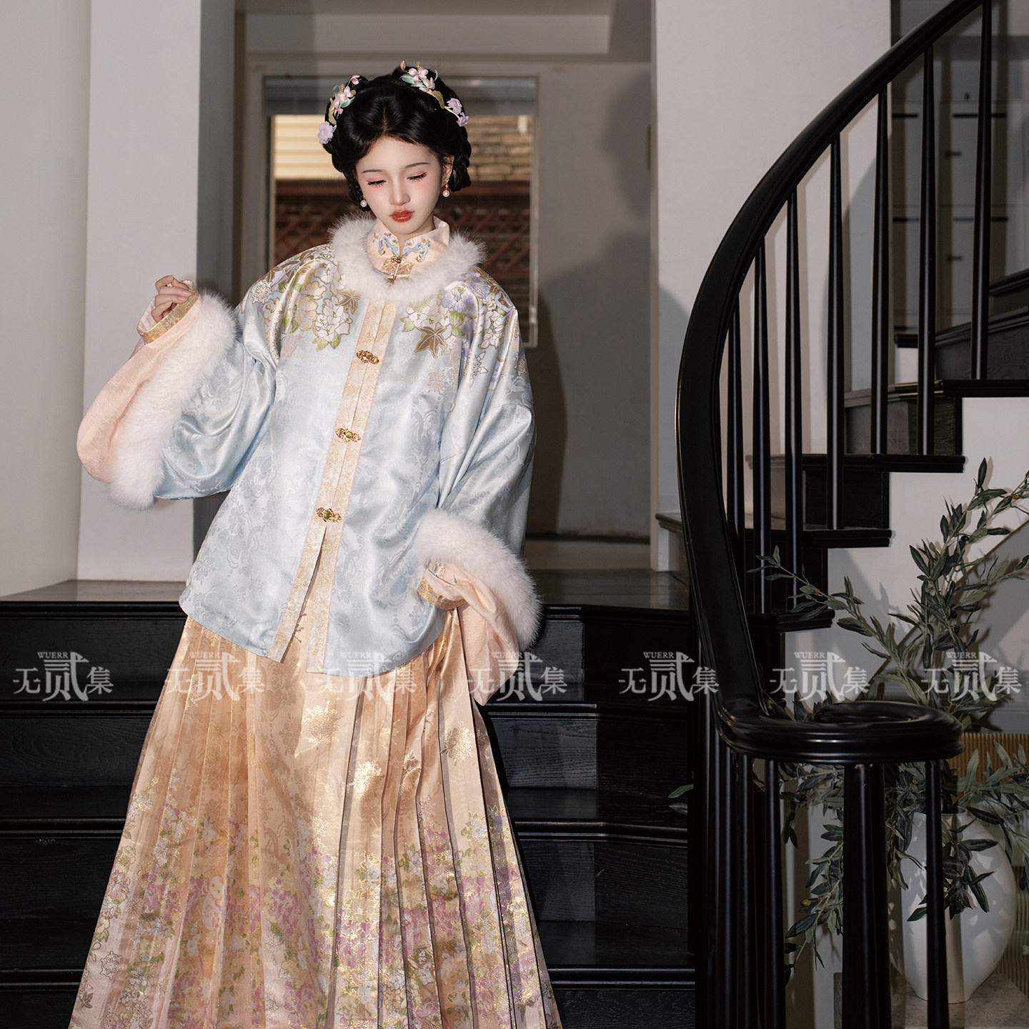 无贰集【玉华锦】蓝色昭君袄仿妆花马面裙千金风原创明制秋冬汉服,淘宝优惠券,粉丝福利购,淘宝优惠卷