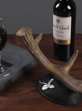 北欧风创意鹿角造型红酒架摆件