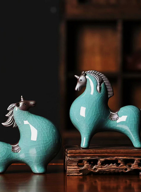 陶瓷唐马中古风小众生肖摆件礼品