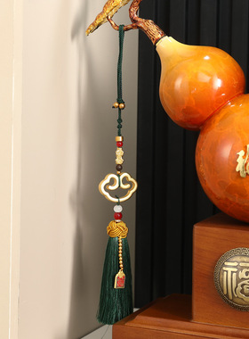 福禄双全高档葫芦摆件珐琅彩新中式客厅玄关办公室隔断乔迁装饰品