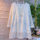 ເສື້ອຢືດ chiffon slimming ຄໍ sleek ຂະຫນາດໃຫຍ່ embroidered
