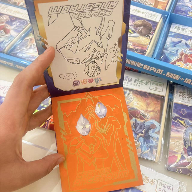 ກາຕູນໃຫມ່ທີ່ມີສີສັນ hero scratch-off note pad ອະນຸບານການສ້າງສັນສີແຕ້ມຮູບຂອງຫຼິ້ນເດັກນ້ອຍຜູ້ຊາຍເຮັດດ້ວຍມື