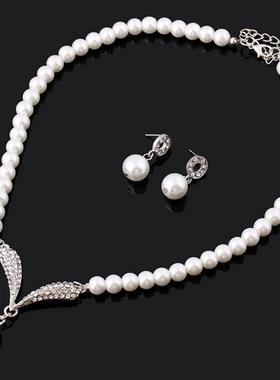 新娘饰品珍珠套外贸韩版项链韩国婚庆 新娘气质时尚水滴项链首饰