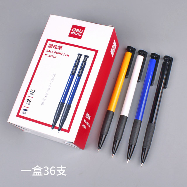 Blue ballpoint pen press type 0.7 medium oil pen writing