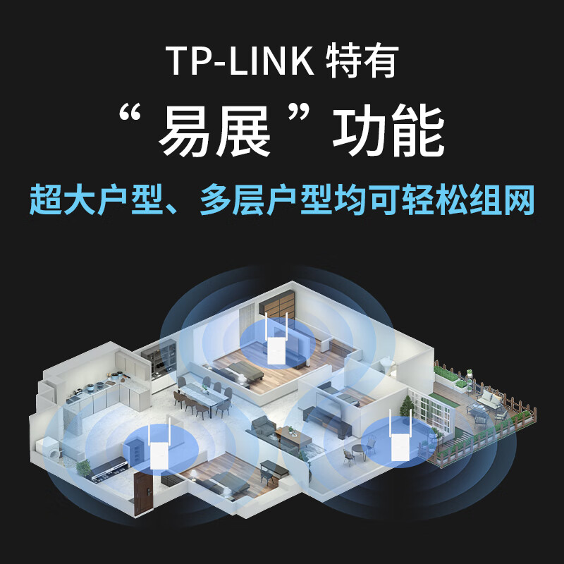 TP-LINK路由器AX3000双频5G千兆WiFi6信号扩大器无线网络增强放大器桥接插墙式扩展接收器TL-XDR3032易展版