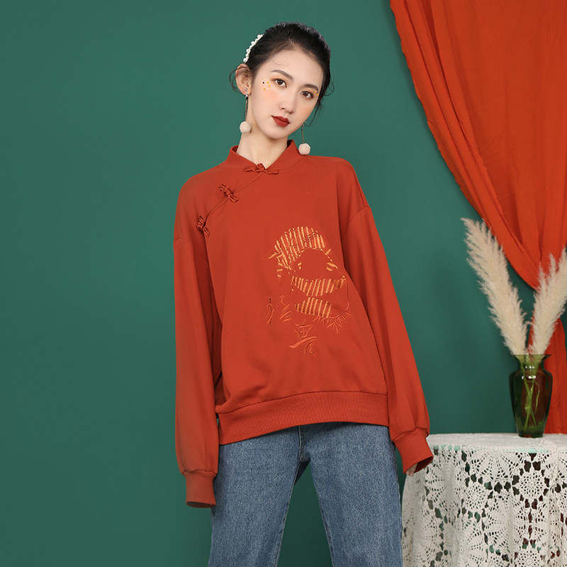 拜年服唐装女中国风改良中式上衣汉服新中式女装新年战袍国风卫衣