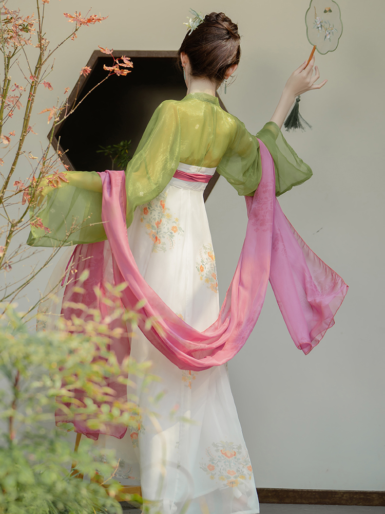 汉服女装改良旗袍唐装女国风新中式连衣裙飞机袖小个子中国风套装-图1