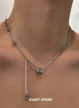 新款美式嘻哈风男款项链小众设计冷淡风颈链女锁骨链高级感毛衣链