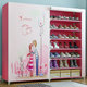 The shoe rack at the door looks good indoors and is simple and multi-layered to prevent dust.