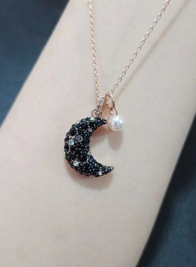 水晶朴成训蝴蝶结双环项链锁骨链