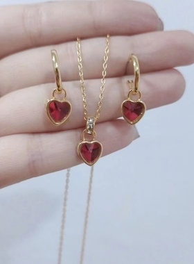 女Hyperbola链坠心形项链锁骨链