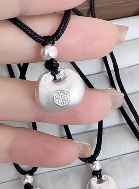 晶彩银女足银999小银坨项链百搭