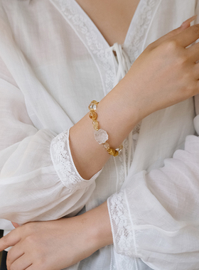 天然黄水晶手链女招财好运