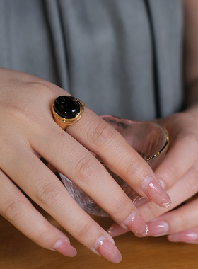 FRENCH【轻度定制】2025女新款复古欧美宝石轻奢时尚戒指指环