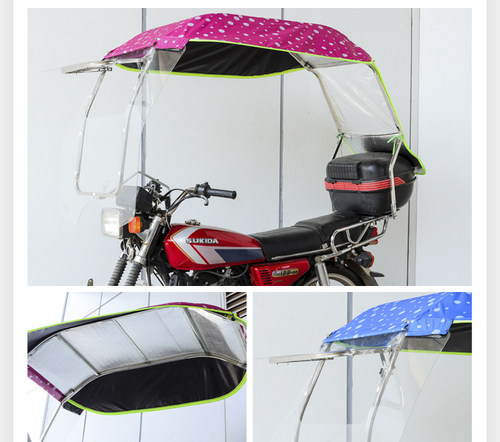 电动车不锈钢雨棚蓬电瓶车骑跨摩托车通用折叠型遮雨篷新款遮阳伞 - 图2