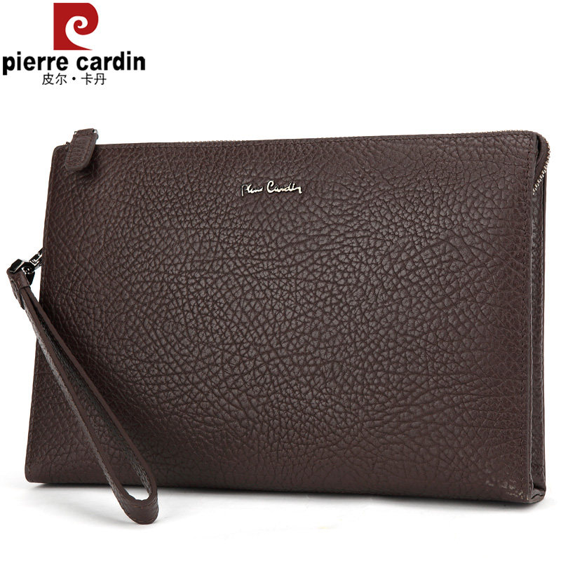 皮尔卡丹真皮男士信封包新款手拿包 黛碧箱包男士包袋