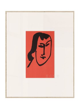 马蒂斯 女人肖像艺术挂画红色原木风日系民宿咖啡馆中古风装饰画