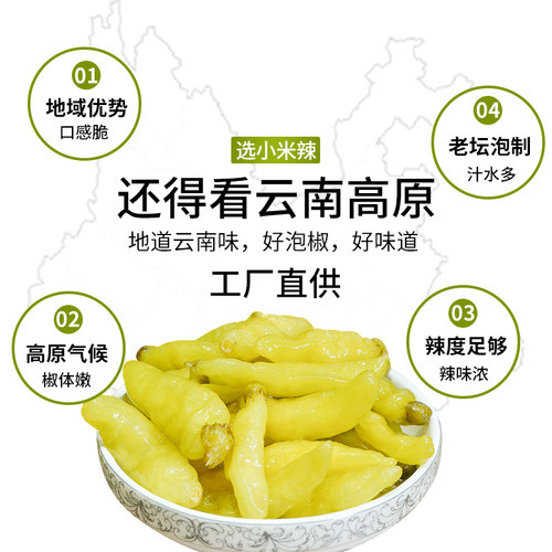 成星泡椒小米辣云南特产泡椒水野山椒剁椒泡凤爪辣椒调料泡菜母水 - 图1