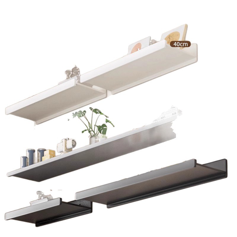 太空铝置物架浴室淋浴房墙壁卫生间收纳架镜前一字搁板免打孔置物 - 图3