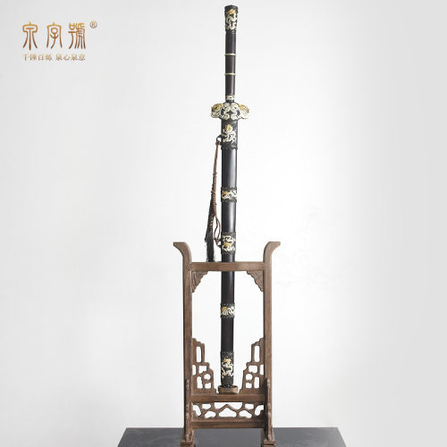 龙泉是泉字号立式剑架实木十八般兵器架书房古风长剑架家居落地架 - 图3