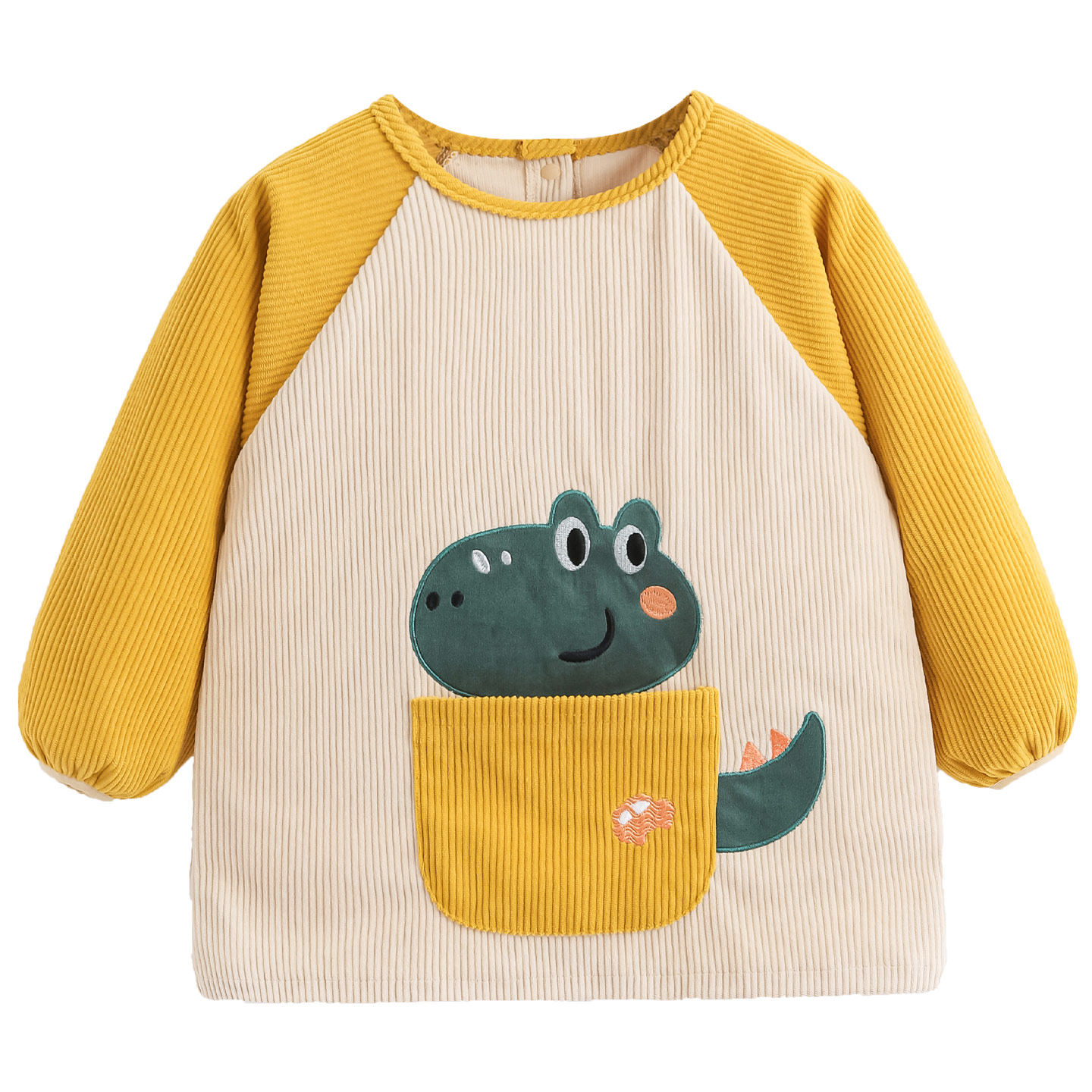 宝宝罩衣防水防脏吃饭围兜秋冬季幼儿园罩衫男孩弹力灯芯绒反穿衣,淘宝优惠券,粉丝福利购,淘宝优惠卷