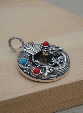 纯银吊坠复古貔貅项坠时尚潮饰