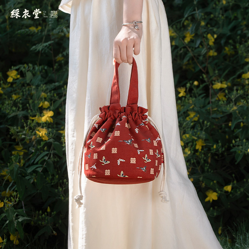 彩衣堂国风婚礼订婚抽绳束口袋手拎手机遛弯水桶红包喜糖,淘宝优惠券,粉丝福利购,淘宝优惠卷