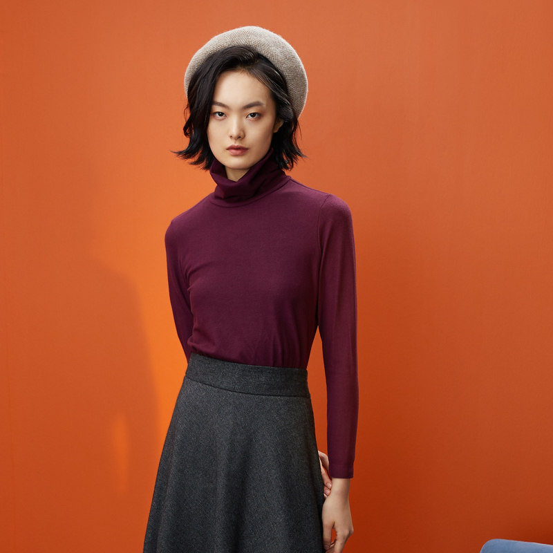 Maxwin 马威 18年冬季新款 纯色高领 女式针织打底衫 聚划算+天猫优惠券折后¥49包邮(¥69-20)3色可选