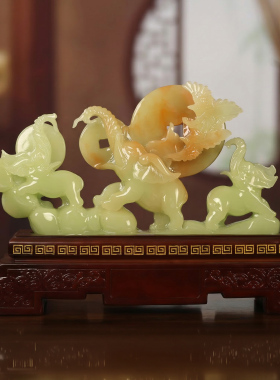招财纳福玉象摆件风水装饰礼物