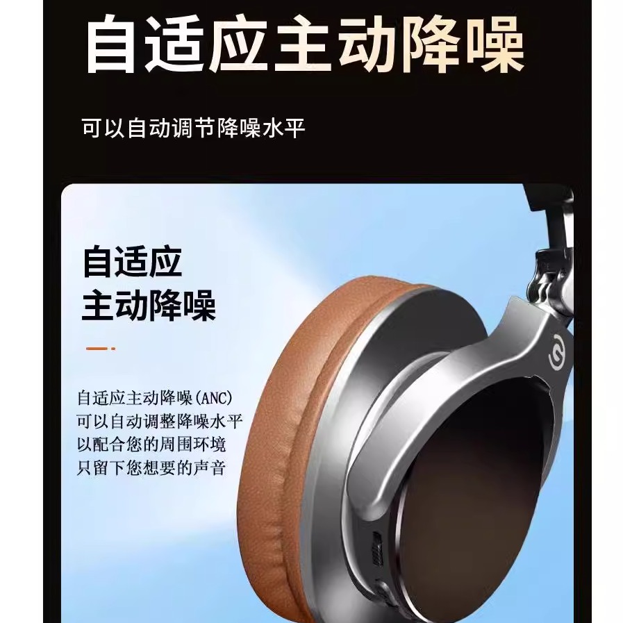 头戴式蓝牙耳机主动降噪复古头带式音乐监听录制乐器有线无线两用 - 图1