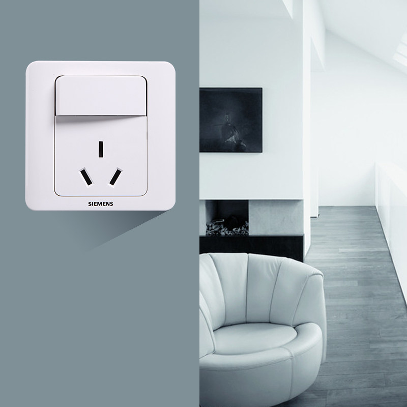 西门子16a三孔带开关远景雅白面板 西门子璞高专卖电源插座