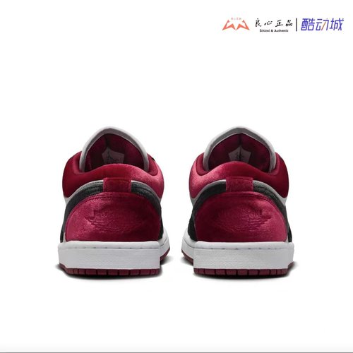 Air Jordan 1 Low AJ1 黑白红丝绒男女复古休闲篮球鞋 FZ3242-001 - 图2