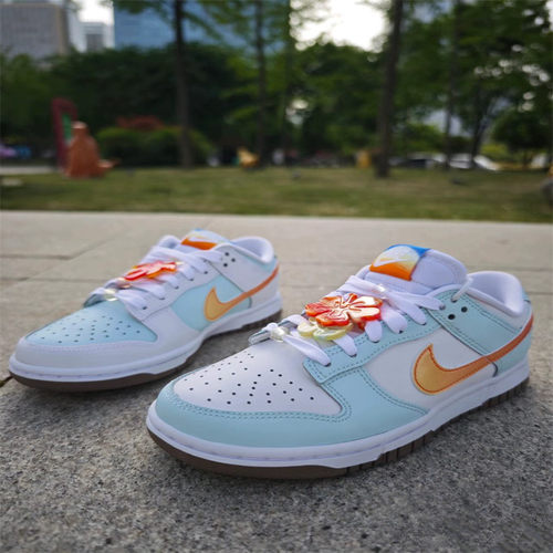 耐克 Nike Dunk Low 白蓝橙海岛风运动休闲复古板鞋 IB8877-191 - 图3
