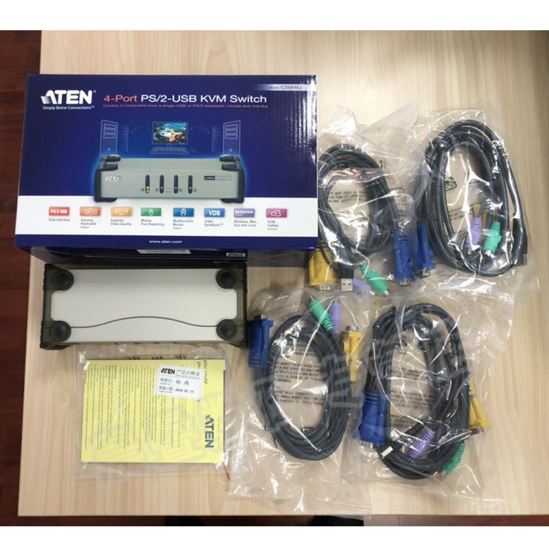 ATEN/宏正CS84U KVM切换器USB/ps2混接热键面板按键usb扩展转换控制器vga分配器一分二/四口-图3