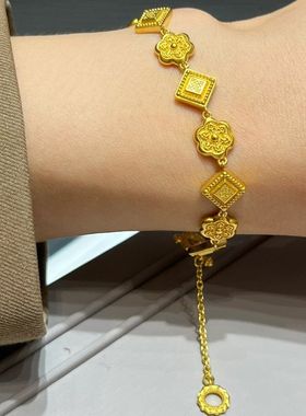 镀金色盛世华彩传承华星凝辉镀黄金色手链结婚时尚仿真三金饰品