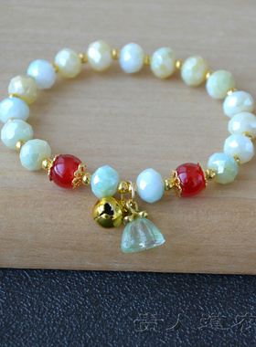 玻璃珠仿玉石水晶玛瑙手链