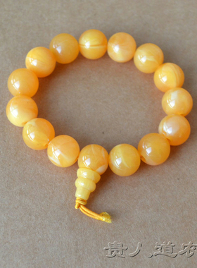 仿琥珀蜜蜡手串男女单圈手链