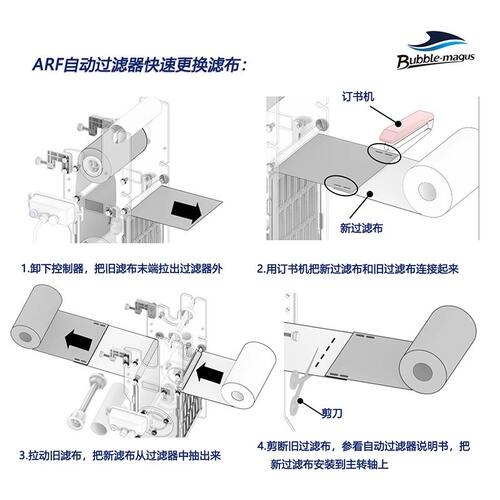 BM-ARF自动过滤器过滤棉干湿分离鱼缸用卷纸机海水鱼缸海缸珊瑚缸 - 图3
