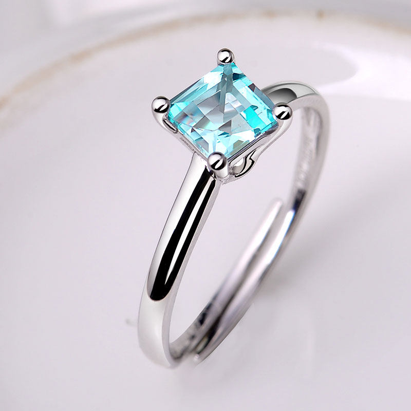 女18k金托帕石彩色宝石送女友指环 jolee戒指/指环