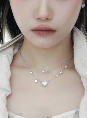 小众个性ins冷淡风高级感极简气质爱心贝母珍珠S925纯银项链