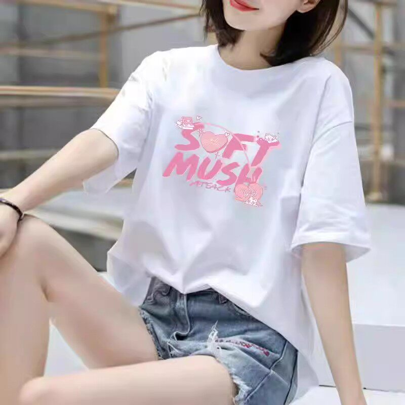 2026潮牌短袖t恤夏季男女情侣宽松大码纯棉圆领短袖体恤