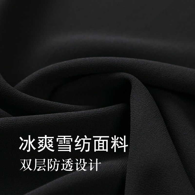 2022年新款黑色夏款垂感雪纺裙裤 蕗格休闲裤