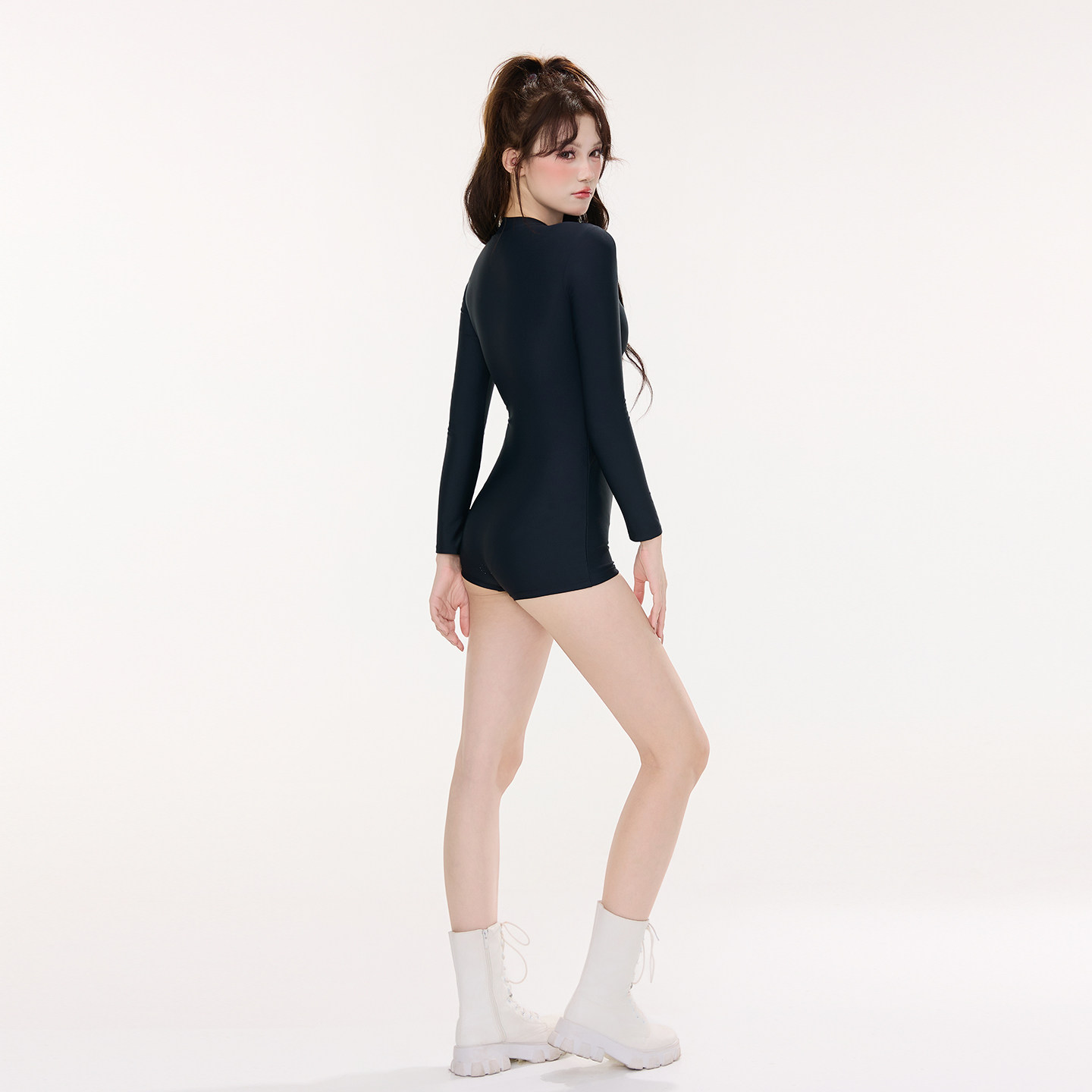 泳衣女款2025年新款连体长袖防晒专业竞速泳装微胖遮肉保守温泉女,淘宝优惠券,粉丝福利购,淘宝优惠卷