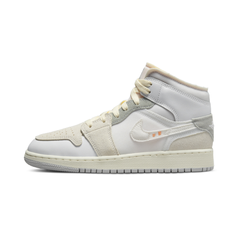 Jordan Air Jordan AJ1 Mid GS 白蓝色中帮复古篮球鞋 555112-401 - 图1