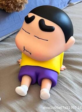 蜡笔小新阿呆懒人手机支架摆件网红学生动漫玩具桌面模型潮玩公仔
