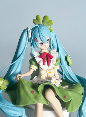 初音未来手办四叶草花仙子美少女模型摆件机箱桌面装饰潮玩动漫