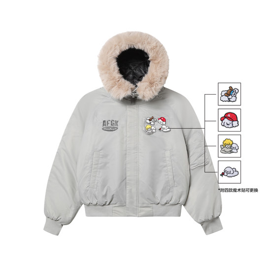 AFGKxTombonia Velcro Wool Collar Cotton Clothes