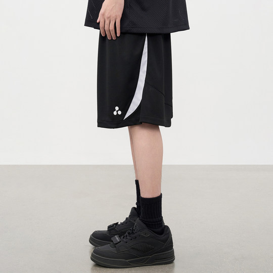 AFGK25SS美式赛车风拼接网眼休闲运动短裤夏季轻薄透气速干五分裤