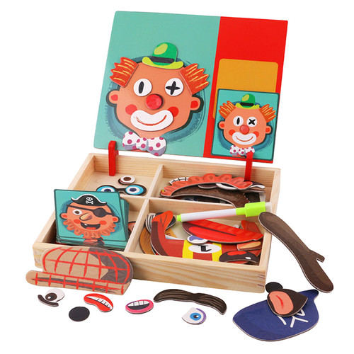 出口欧洲小红书推荐儿童早教拼图磁铁书情景磁力贴拼拼乐玩具